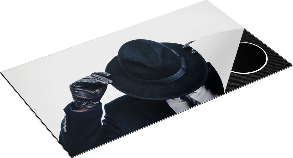 Chefcare Inductie Beschermer Zakenman met een Zwart Hoedje - 95x50 cm - Afdekplaat Inductie - Kookplaat Beschermer - Inductie Mat