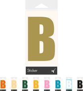 Container Sticker Huisnummer - Letter B Lettersticker - Kliko Sticker - Deursticker - Weerbestendig - 10 x 6 cm - Goud