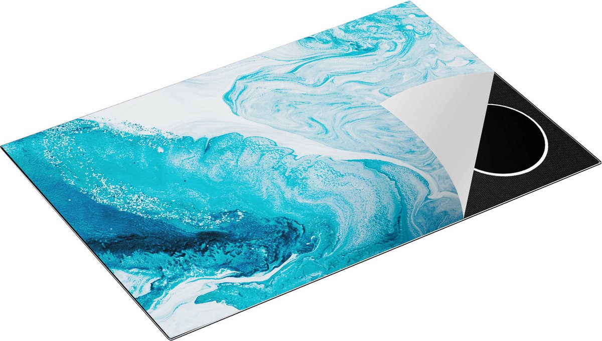 Chefcare Inductie Beschermer Abstracte Kunst van een Oceaan - 80,2x52,2 cm - Afdekplaat Inductie - Kookplaat Beschermer - Inductie Mat