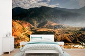 Behang - Fotobehang Rijstvelden in Bhutan - Breedte 390 cm x hoogte 260 cm