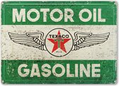 Texaco Motor Oil Gasoline Metalen Bord Met Reliëf 43 x 31 cm