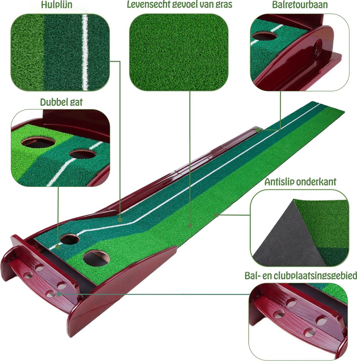 JAXY Golf Putting Mat Golf Mat Golfen Golfmat Putten Golf