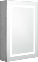 vidaXL - Badkamerkast - met - spiegel - en - LED - 50x13x70 - cm - betongrijs