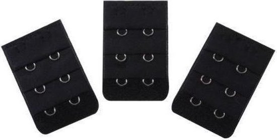Chanie 3 Stuks Dames Bh-Verlengstukken met 4 Haken, 5.8cm x 7.6cm Chanie 3 Stuks Dames Bh-Verlengstukken met 4 Haken, 5.8cm x 7.6cm
