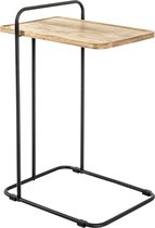 HakuShop Bijzettafel - Eiken motief- Eiken hout - Laptop tafel - 35x49x73cm