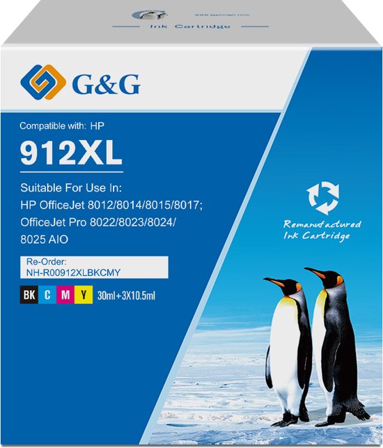 G&G 912XL 912 XL Cartouches Reman Remplacement HP 912XL HP 912 XL  Compatible avec HP