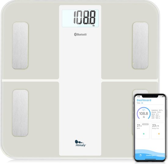 Himaly Body Fat Scale Bluetooth Lichaamsanalyse Weegschaal met App Digitale...