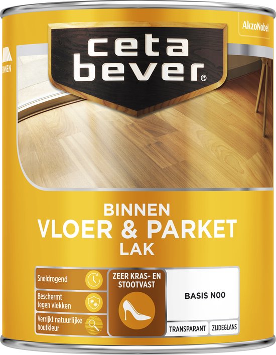 CetaBever Vloer- & Parketlak - Transparant Zijdeglans - Ebben - 1 liter