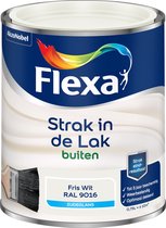 Flexa Strak in de Lak Zijdeglans - Buitenverf - fris wit RAL 9016 - 0,75 liter