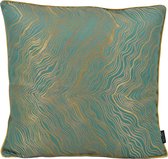 Zinzi Gold/Green Kussenhoes | Jacquard / Polyester | Groen | 45 x 45 cm