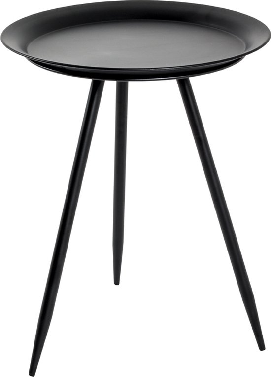 HAKU Möbel Bijzettafel zwart, MDF, metaal - Maat