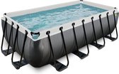 EXIT Black Leather zwembad 400x200x100cm met zandfilterpomp - zwart