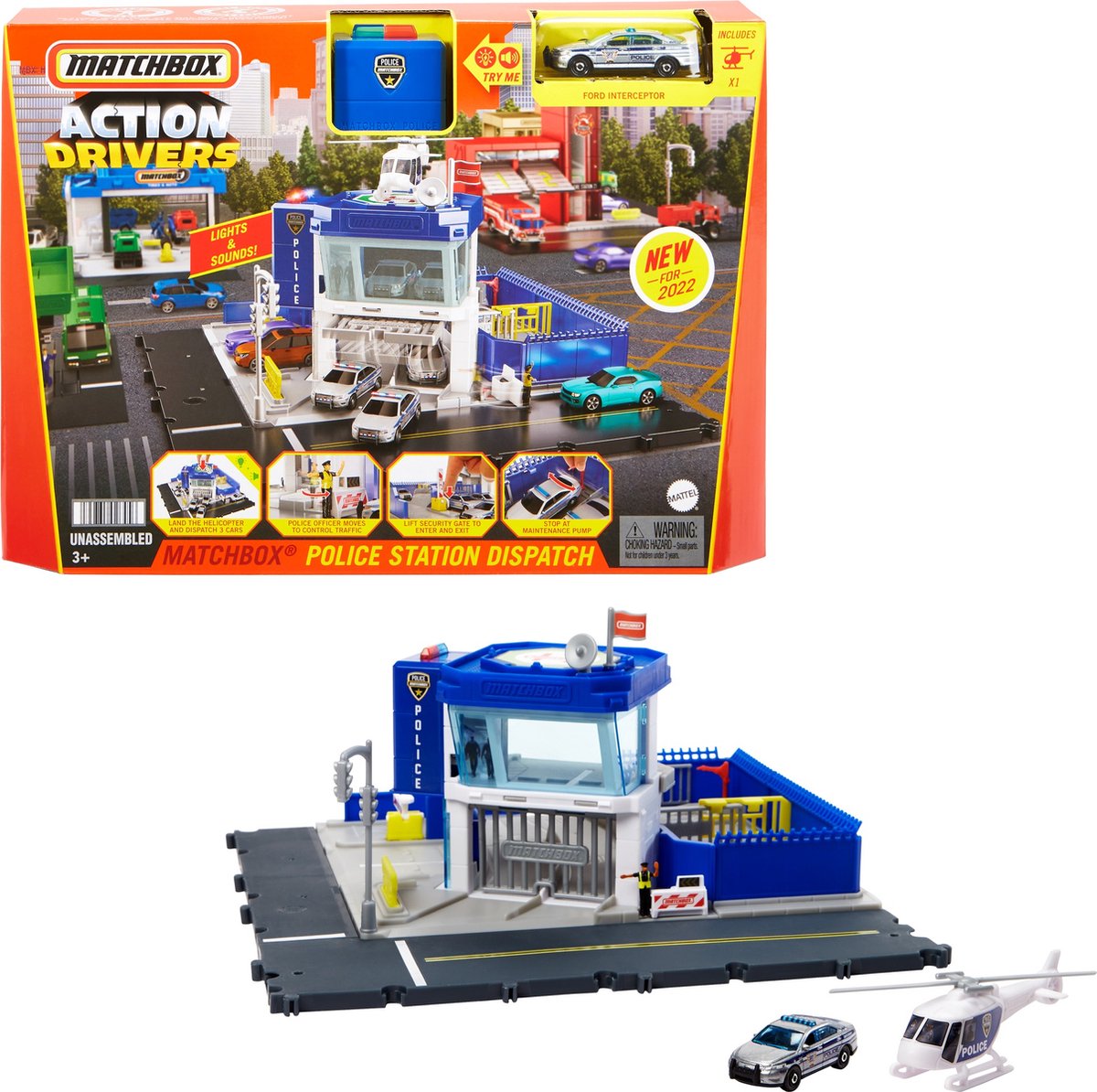 Matchbox Action Drivers Politiebureau - Speelgoedvoertuig