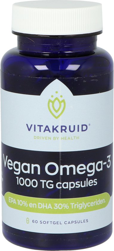 Vitakruid Vegan omega 3 1000 triglyceriden 300 DHA 100 EPA 60 Softgels