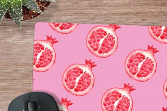 Muismat XXL 50x50 cm - Bureau onderlegger - Bureau mat Fruit - Roze - Sjablonen - Bureaumat - Gaming mousepad xl - Bureaulegger groot - Computer deskmat