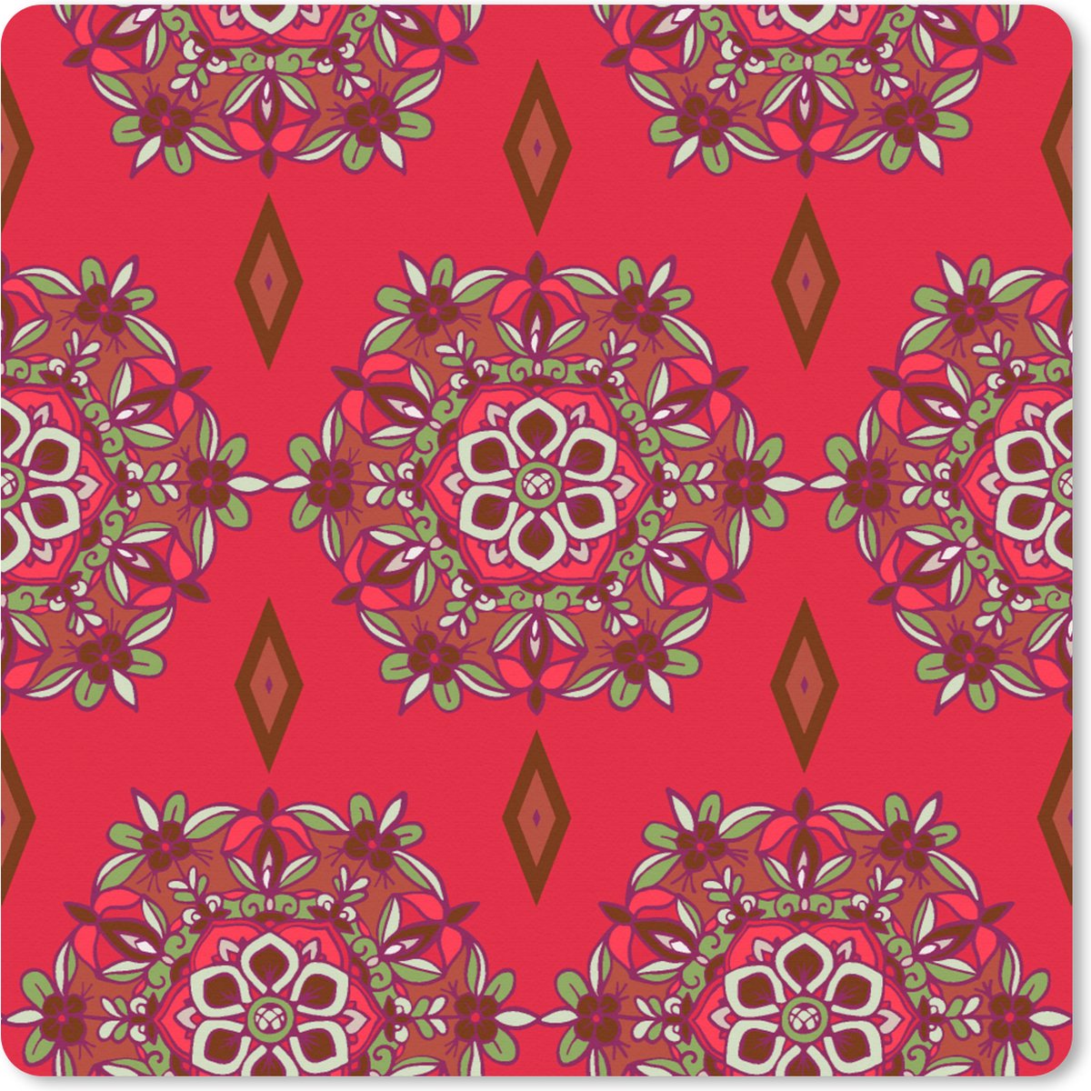 Muismat XXL 80x80 cm - Bureau onderlegger - Bureau mat Mandala - Design - Bloem - Bureaumat - Gaming mousepad xl - Bureaulegger groot - Computer deskmat
