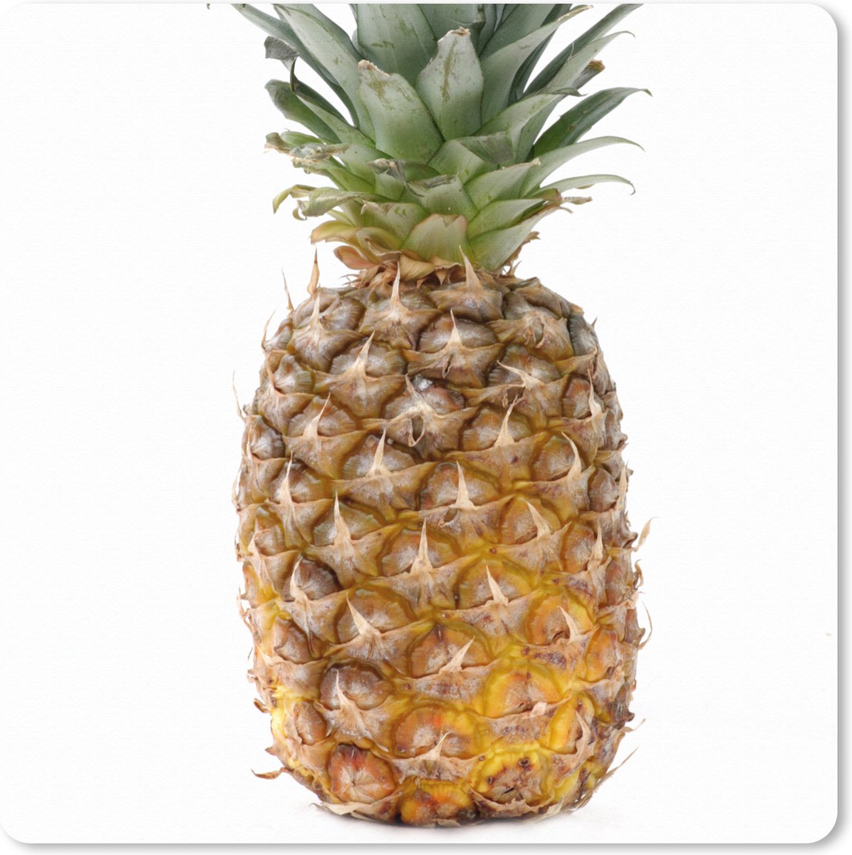 Muismat XXL 50x50 cm - Bureau onderlegger - Bureau mat Ananas - Fruit - Wit - Bureaumat - Gaming mousepad xl - Bureaulegger groot - Computer deskmat
