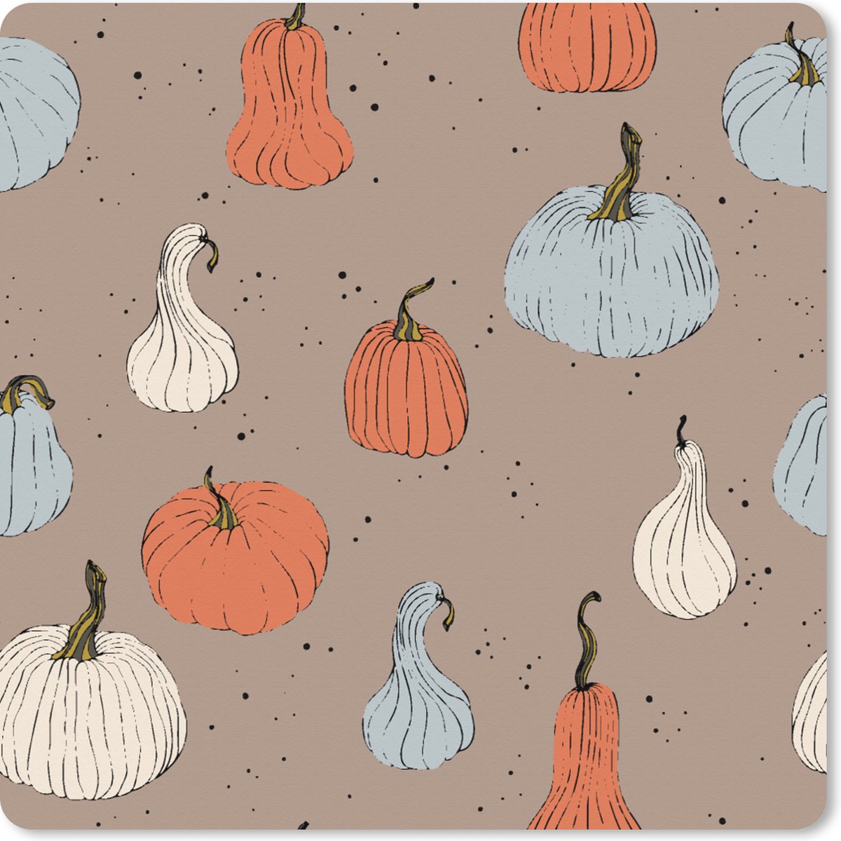 Muismat XXL 60x60 cm - Bureau onderlegger - Bureau mat Patronen - Halloween - Pompoen - Bureaumat - Gaming mousepad xl - Bureaulegger groot - Computer deskmat