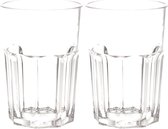 2x verre à boire rétro incassable plastique transparent 45 cl/450 ml - Verres à boire incassables