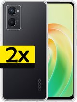 Hoesje Geschikt voor OPPO A96 Hoesje Siliconen Case - Hoes Geschikt voor OPPO A96 Hoes Siliconen - Transparant - 2 Stuks