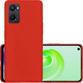 Hoes Geschikt voor OPPO A96 Hoesje Cover Siliconen Back Case Hoes - Rood