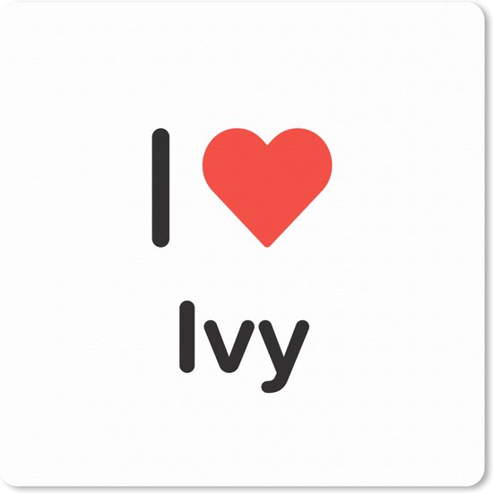 Muismat XXL - Bureau onderlegger - Bureau mat - I love - Ivy - Meisje - 60x60 cm - XXL muismat