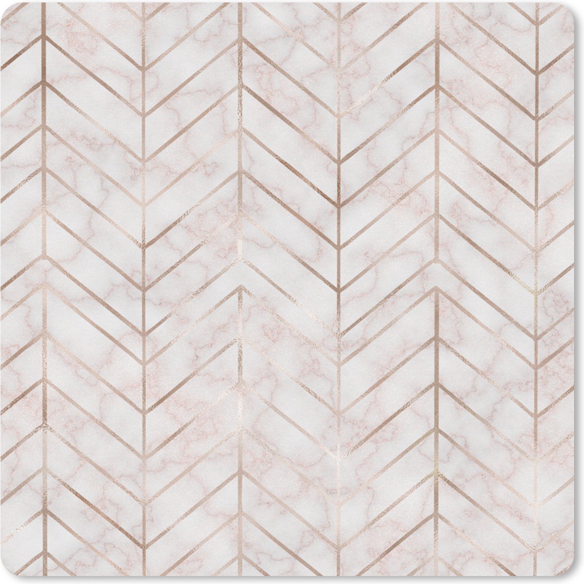 Muismat XXL 80x80 cm - Bureau onderlegger - Bureau mat Patronen - Luxe - Roze - Brons - Bureaumat - Gaming mousepad xl - Bureaulegger groot - Computer deskmat