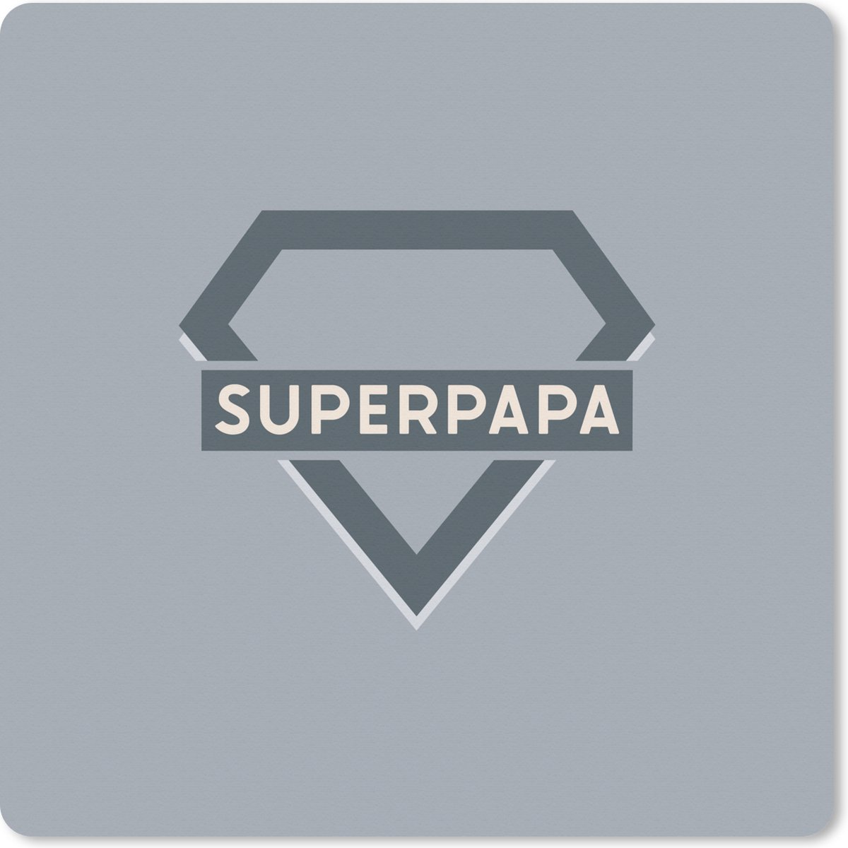 Muismat XXL 80x80 cm - Bureau onderlegger - Bureau mat Quotes - Superpapa - Spreuken - Vaderdag - Bureaumat - Gaming mousepad xl - Bureaulegger groot - Computer deskmat