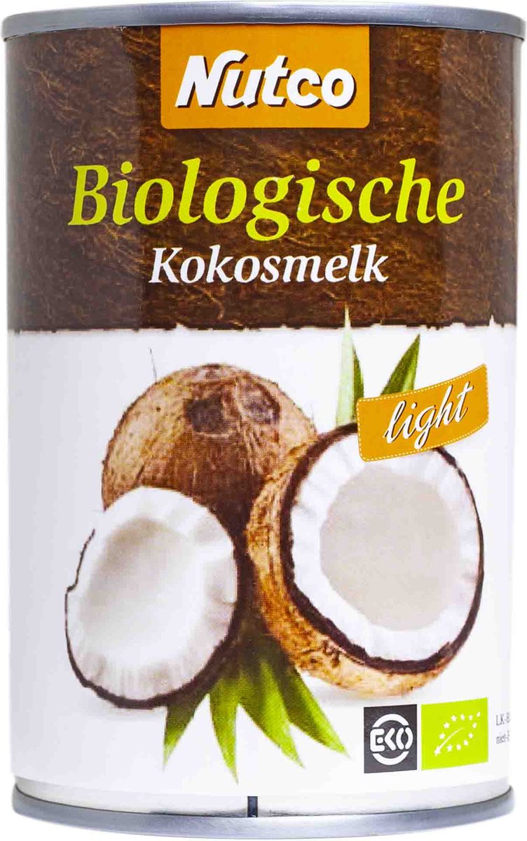 Nutco | 12 x 400ml Biologische Kokosmelk | cocosmelk organisch | vegetarisch | santen | klappermelk | voordeelpak