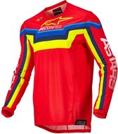 Maillot Alpinestars Techstar Quadro Rouge Vif Yellow Fluo Blue S - Taille -