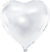 Ballon aluminium Coeur Blanc Mat - 43 Centimètres