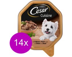14x Cesar Cuisine Kuipje in Saus Kalkoen & Rund - Hondenvoeding - 150g