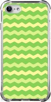 Smartphone hoesje iPhone SE 2022/2020 | iPhone 8/7 Beschermhoesje met transparante rand Waves Green