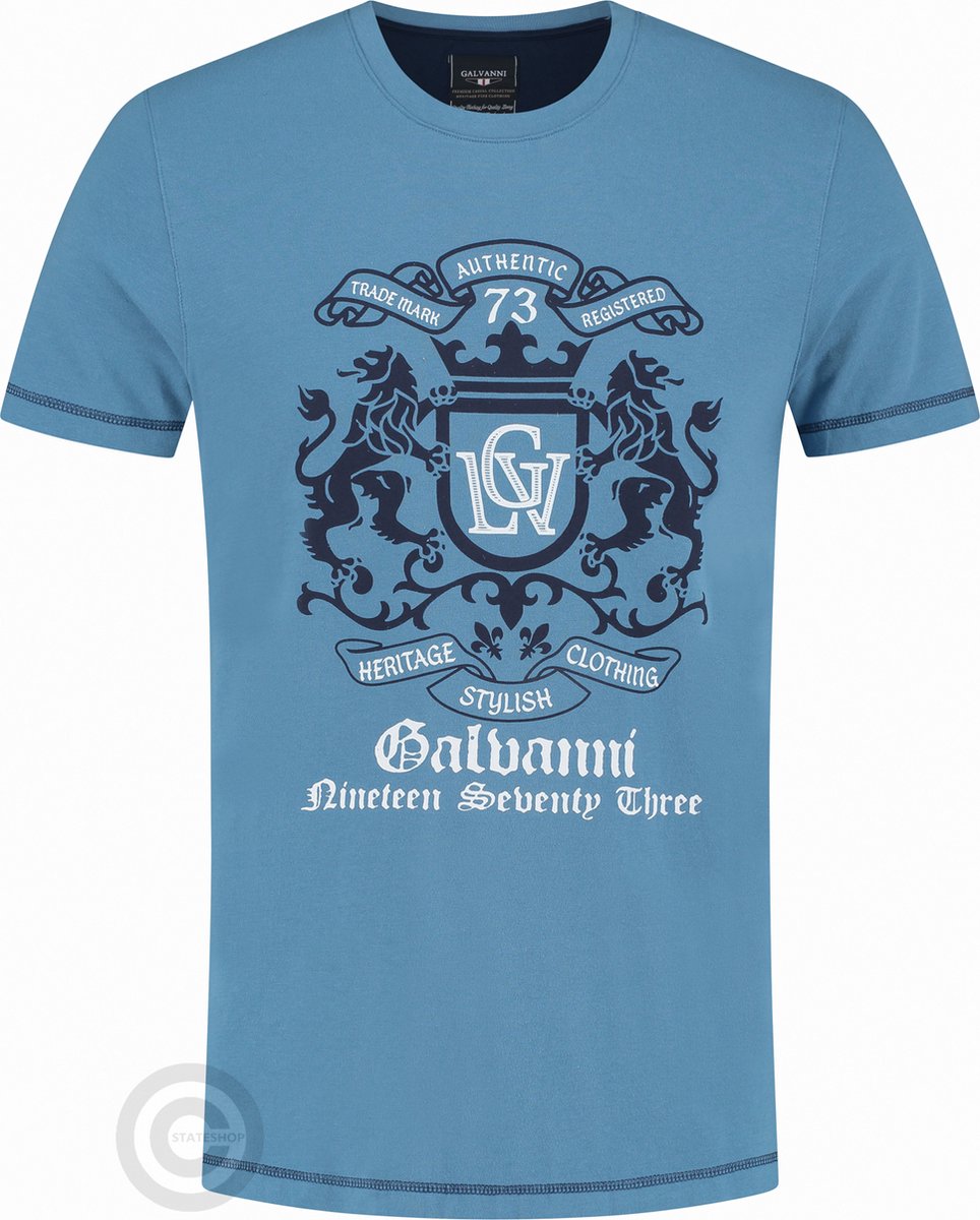 Galvanni Heritage T-shirt, blauw (XL)