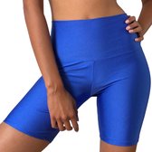 Merk - Fitness short dames - bikershort - sportshort - blauwe korte broek dames – zomerbroek – M