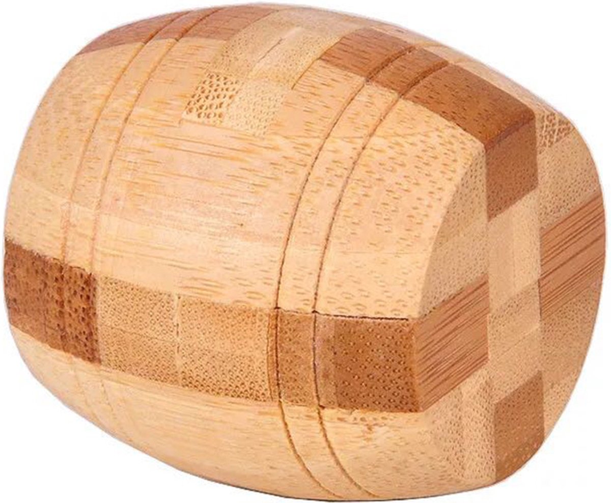 DW4Trading 3D Bamboo Breinpuzzel Barrel - 5x5 cm