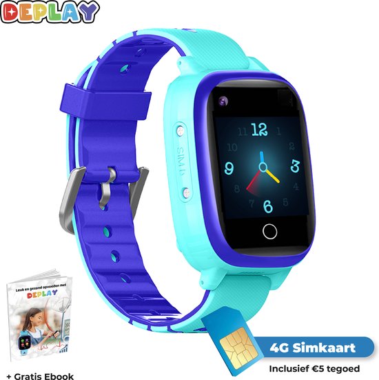 DEPLAY 4G KidsWatch - Smartwatch Kinderen - GPS Tracker - Hartslag en Bloeddrukmeter