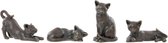 Set van 4 poezen / katten - klein formaat