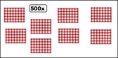 500x Placemats papier grote ruit rood/wit - place mate diner restaurant eten rood wit placemate ruit