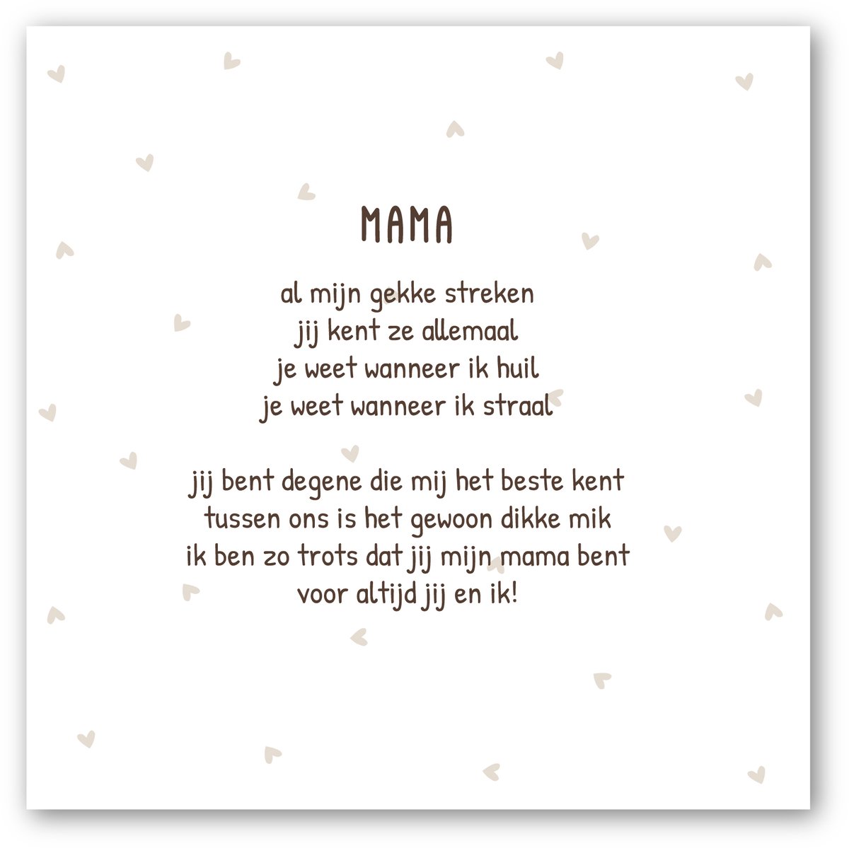 Forex tegeltje | In geschenkverpakking | Mama gedichtje | winkeltjevananne.nl
