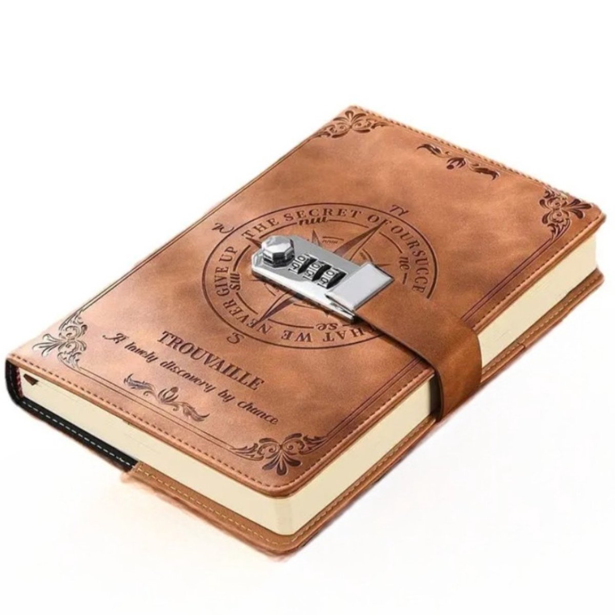Regerly Dagboek met slot, 1 stuks notitieboek met slot, A5, PU-leer