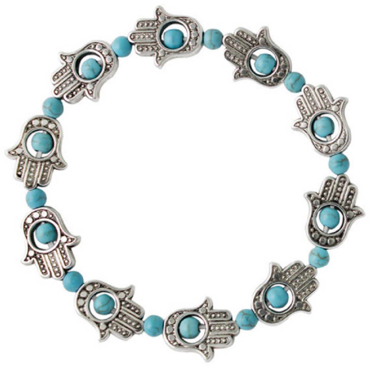 Amband- strech- handjes- turquoise - Charme Bijoux