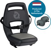 Qibbel Junior 6+ Fietsstoeltje Achter Bagagedrager bevestiging - Quick Connect - Fietszitje - Grey - inclusief voetbeschermingsplaten en voetsteunen