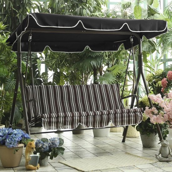 IBOWZ Vervangend dak voor schommelbank, universele reserveluifel voor 3-zits tuinschommel, bekleding voor schommelstoel, waterdicht en regenbestendig, afdekking IBOWZ Vervangend dak voor schommelbank, universele reserveluifel voor 3-zits tuinschommel, bekleding voor schommelstoel, waterdicht en regenbestendig, afdekking