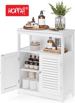 Hoppa! | Badkamerkast met 2 Deuren en Open Vak | Wit | 61 x 81 x 31 cm (B x H x D)