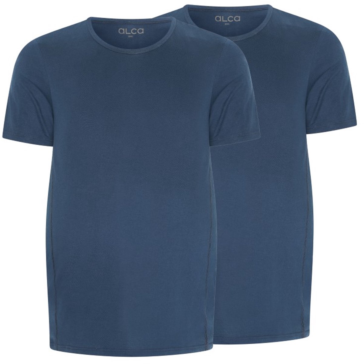 Alca Fashion - Heren T-Shirt Ronde Hals - Navy 6XL - Grote Maten - 100% Katoen - 2-Pack