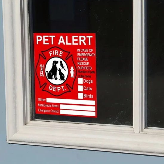 Ppl Alert Sticker Pet Alert Sticker 2st | Huisdier alert sticker voor hulpdiensten en ...