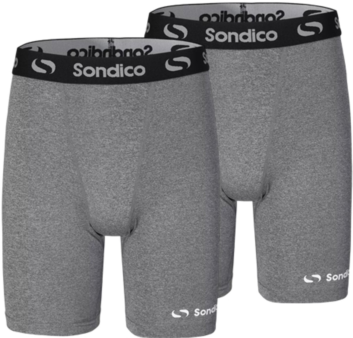 2-Pack Sondico Slindingshort - Sportshort - Lengte 15 cm - Heren - Mid grey - Maat 3XL