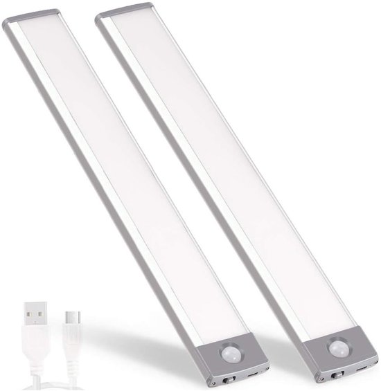 LED Verlichting met Bewegingssensor - 2 Stuks - LED Lamp - Kastverlichting - Trapverlichting - Keukenverlichting - Keukenlamp - Draadloos - LED Strip - Ledstrip - Nachtlampje - Kastlamp - Keukenverlichting Onderbouw LED