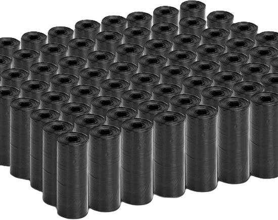 Nobleza ISB - sacs à crottes - 1080 pièces - Sacs à crottes de chien - noir - 72 rouleaux